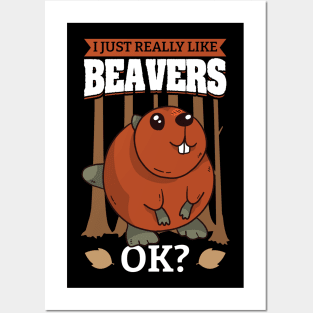 I Just Really Like Beavers OK Posters and Art